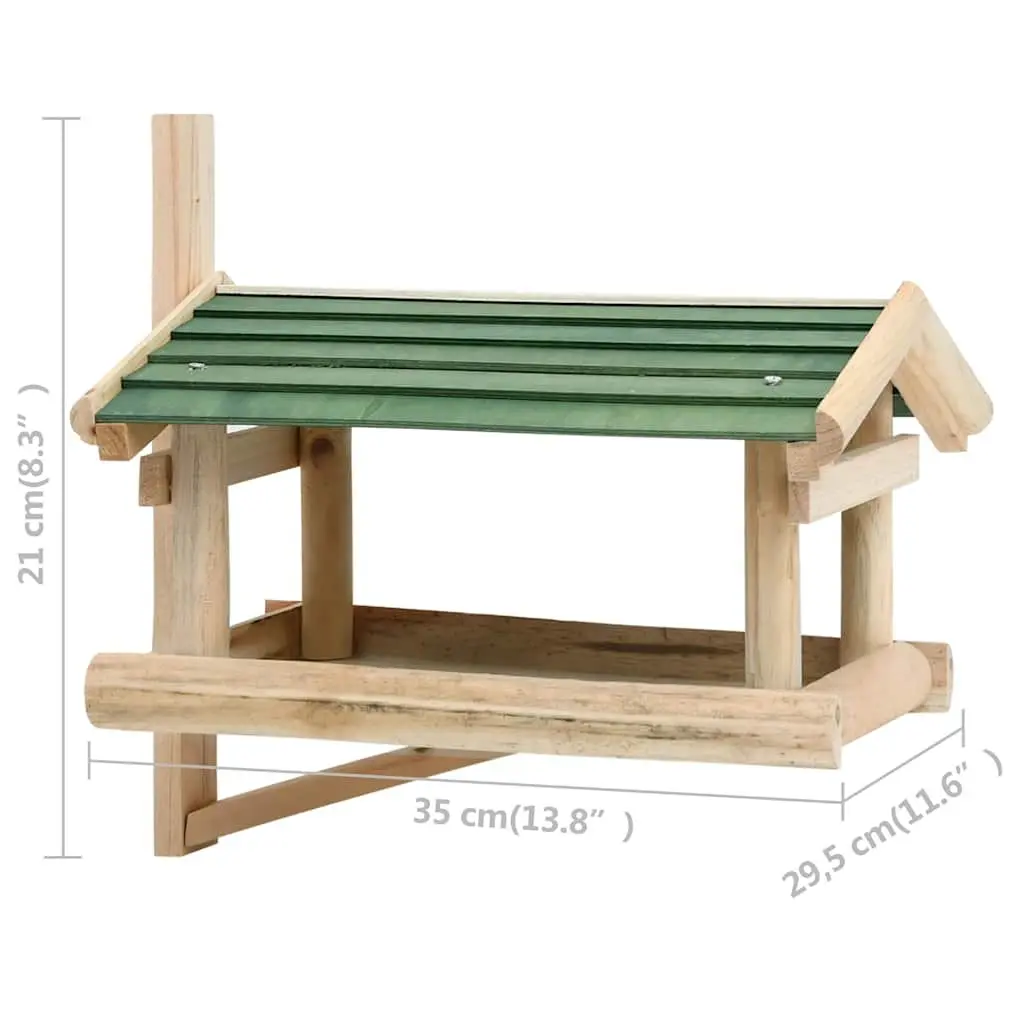 Bird Feeder Solid Wood Large Feeding Platform Wall Tree Mount Brown