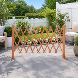 Garden Trellis Fence Panel Wooden Expandable Outdoor Climbing Plant Support