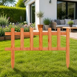 Wooden Garden Borders Edging 10 Pieces Firwood Lawn Edge Outdoor Fencing