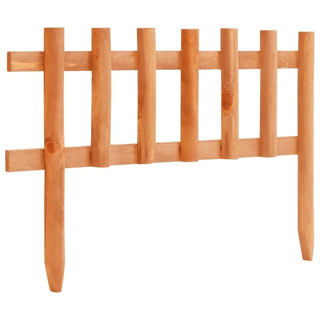 Wooden Garden Edging 10 Pieces Firwood Outdoor Lawn Border Orange
