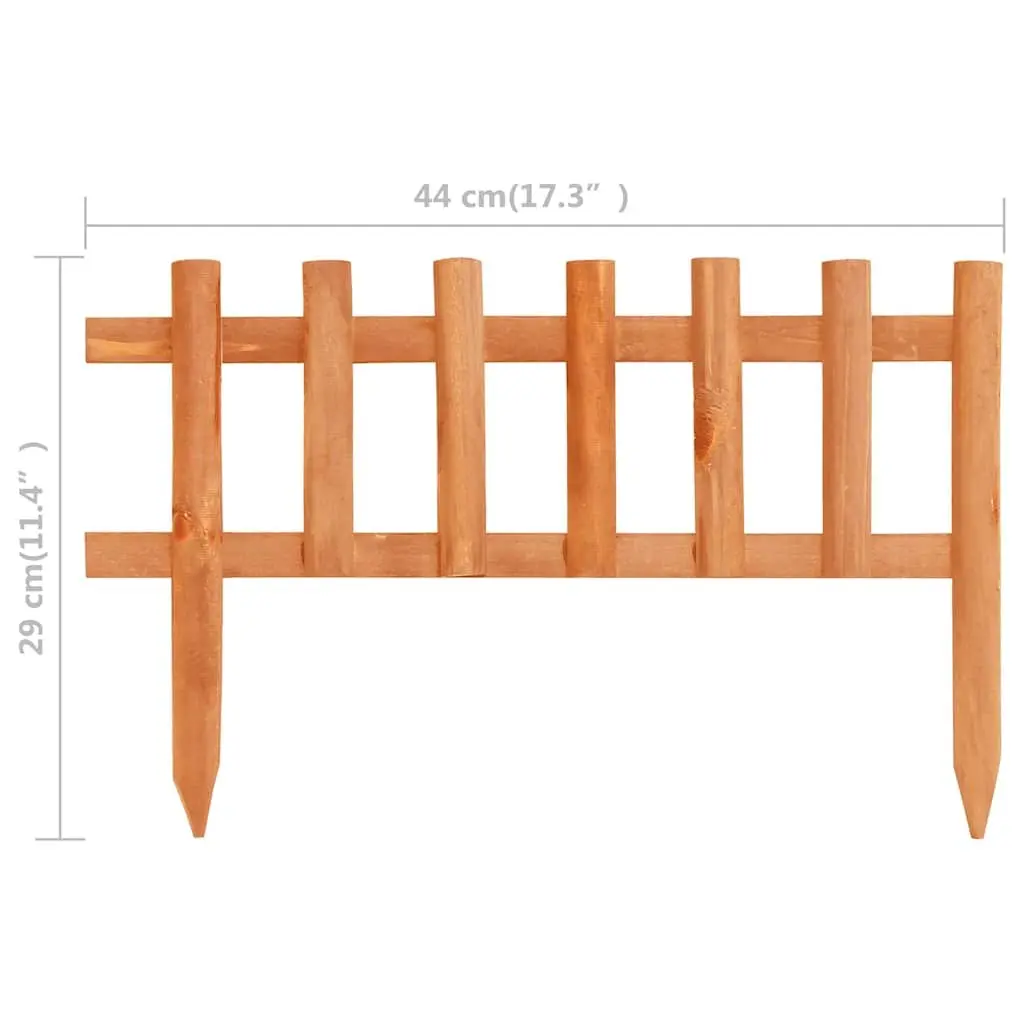 Wooden Garden Edging 10 Pieces Firwood Outdoor Lawn Border Orange