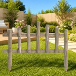 Wooden Garden Edging Borders 10 pcs Lawn Edge Fencing Outdoor White 4.4 m
