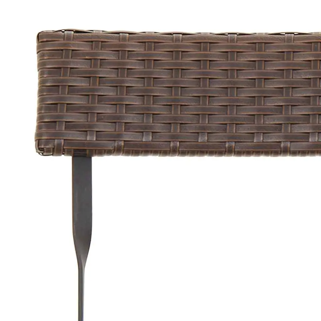 Folding Bistro Chairs Set of 6 Weather Resistant PE Rattan Brown Outdoor Garden Seating