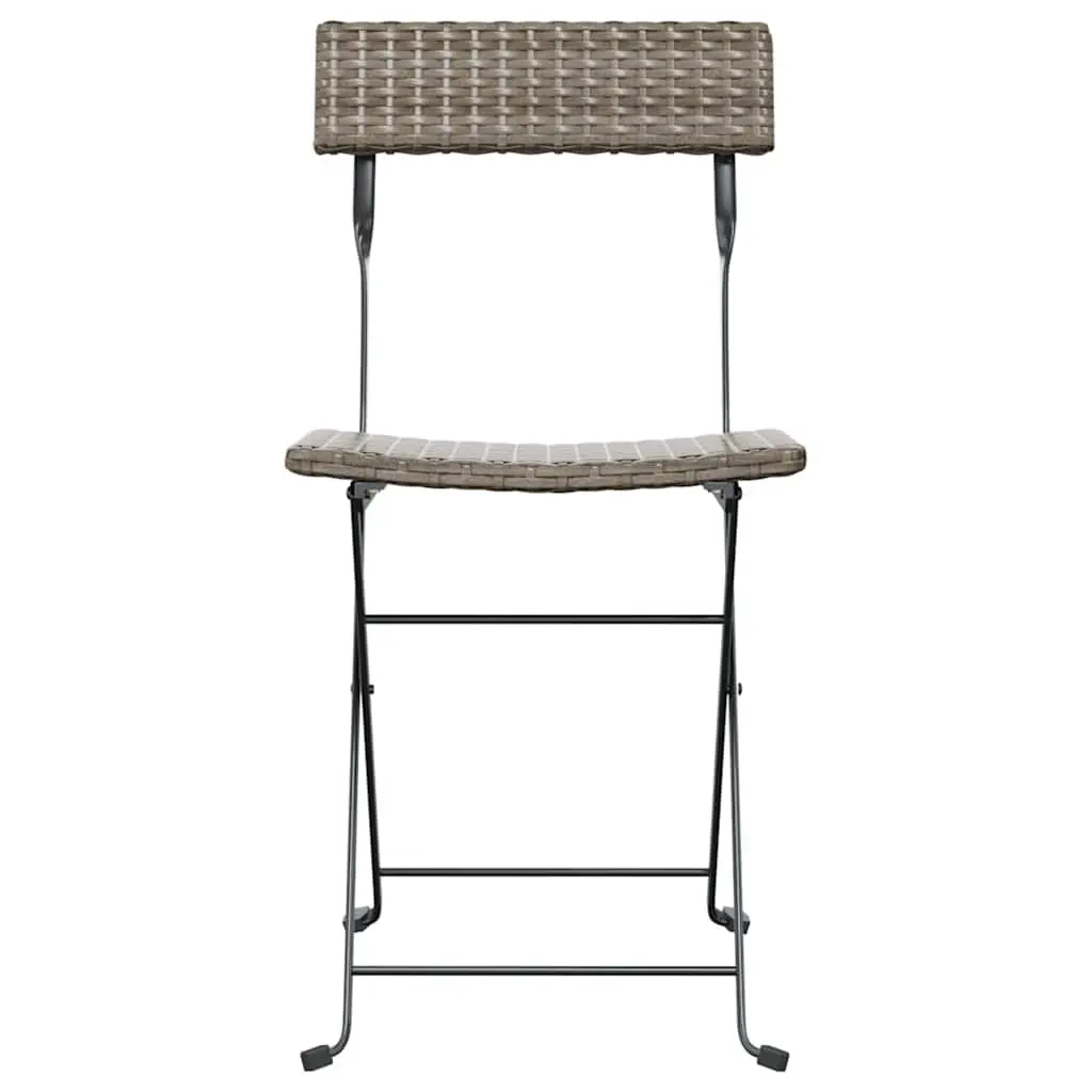 Folding Bistro Chairs Set of 4 Grey Outdoor Garden Seating