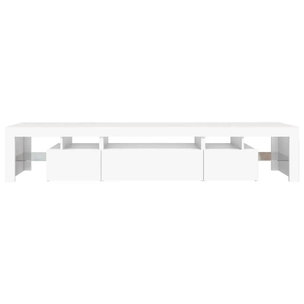 TV Cabinet RGB LED Lights White 215x36.5x40 cm Media Unit Storage