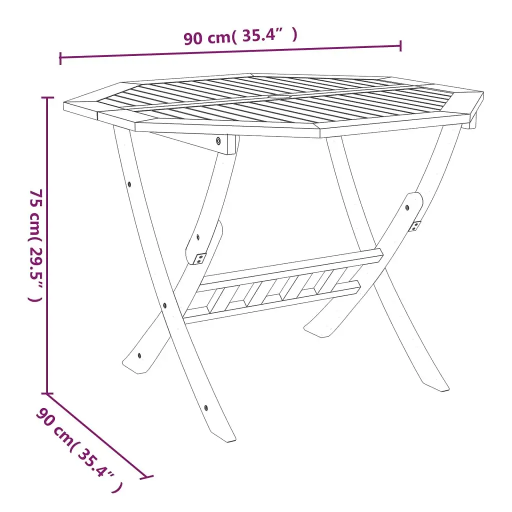 5 Piece Garden Dining Set Solid Wood Acacia Brown Outdoor Furniture Foldable