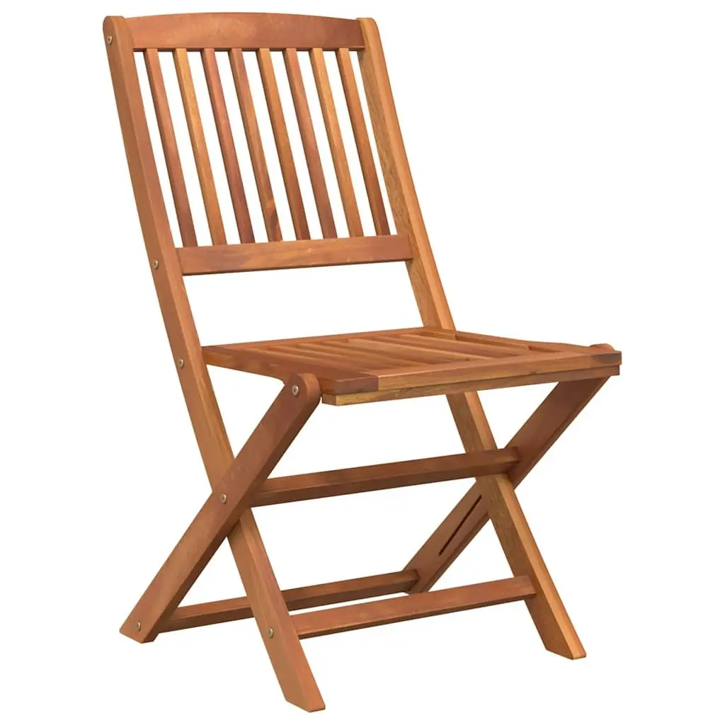 5 Piece Garden Dining Set Solid Acacia Wood Foldable Outdoor Furniture Brown