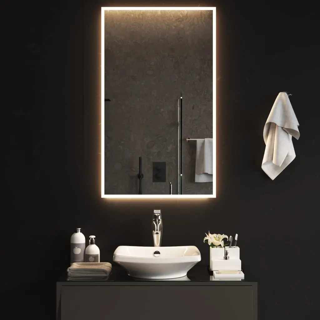 LED Bathroom Mirror Waterproof 60x100 cm Wall-Mounted USB Power Transparent
