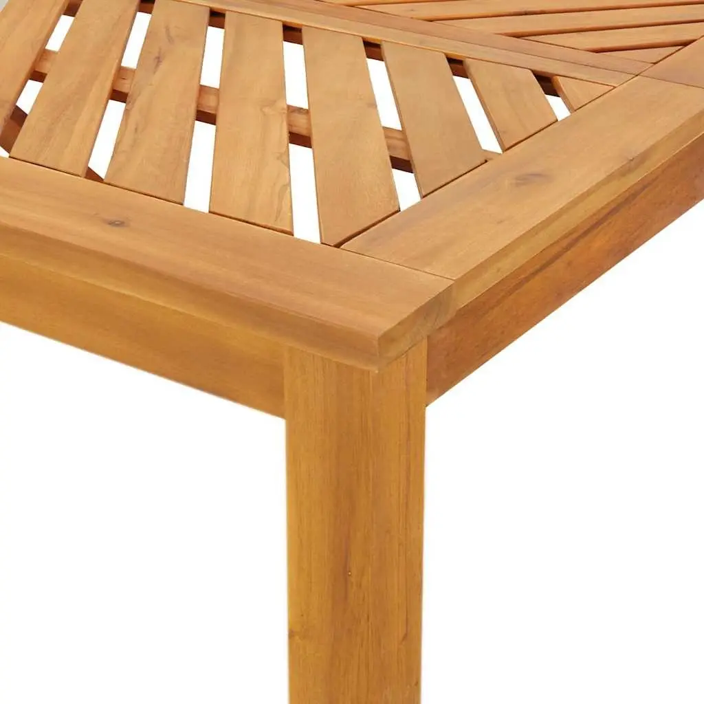 Garden Dining Set 5 Piece Solid Acacia Wood Outdoor Furniture Brown Modern Rectangular Table Chairs
