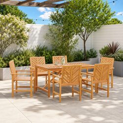 Outdoor Dining Chair Set 6 pcs Acacia Wood Garden Backyard Terrace Seating