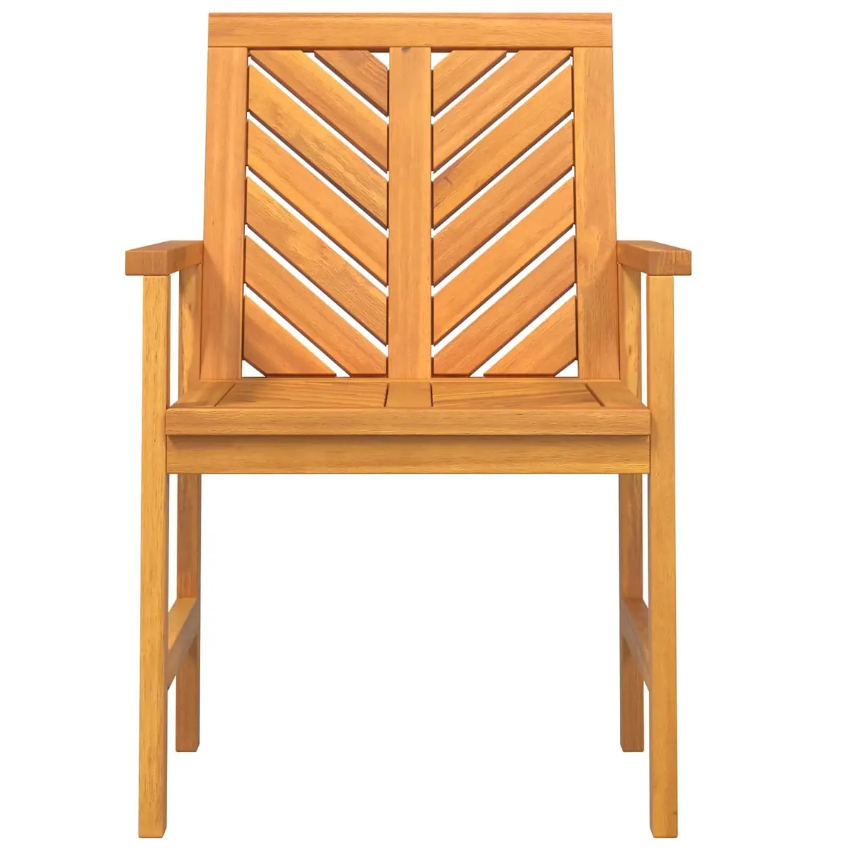 Outdoor Dining Chair Set 6 Piece Acacia Wood Rectangle Shape Brown