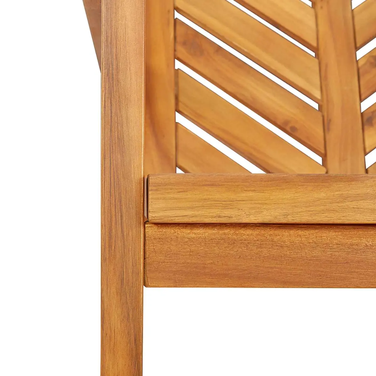 Outdoor Dining Chair Set 6 Piece Acacia Wood Rectangle Shape Brown