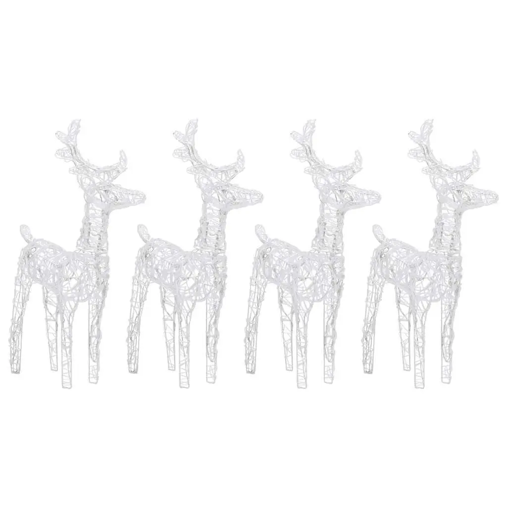 Christmas Reindeer Lights 4 Piece Warm White 160 LEDs Acrylic Yard Decoration
