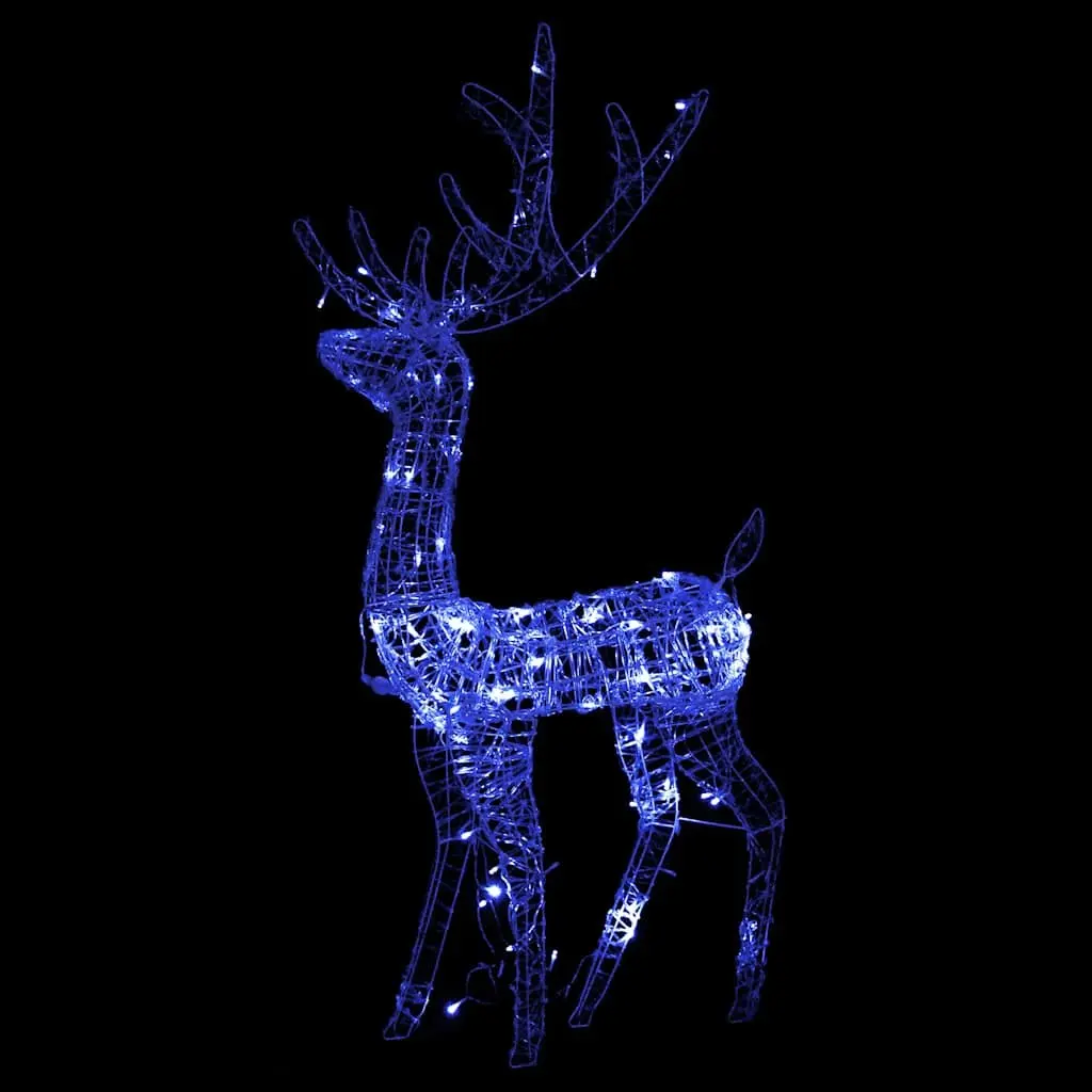 Acrylic Reindeer Christmas Decorations 3 Piece 128cm Blue LED Lights