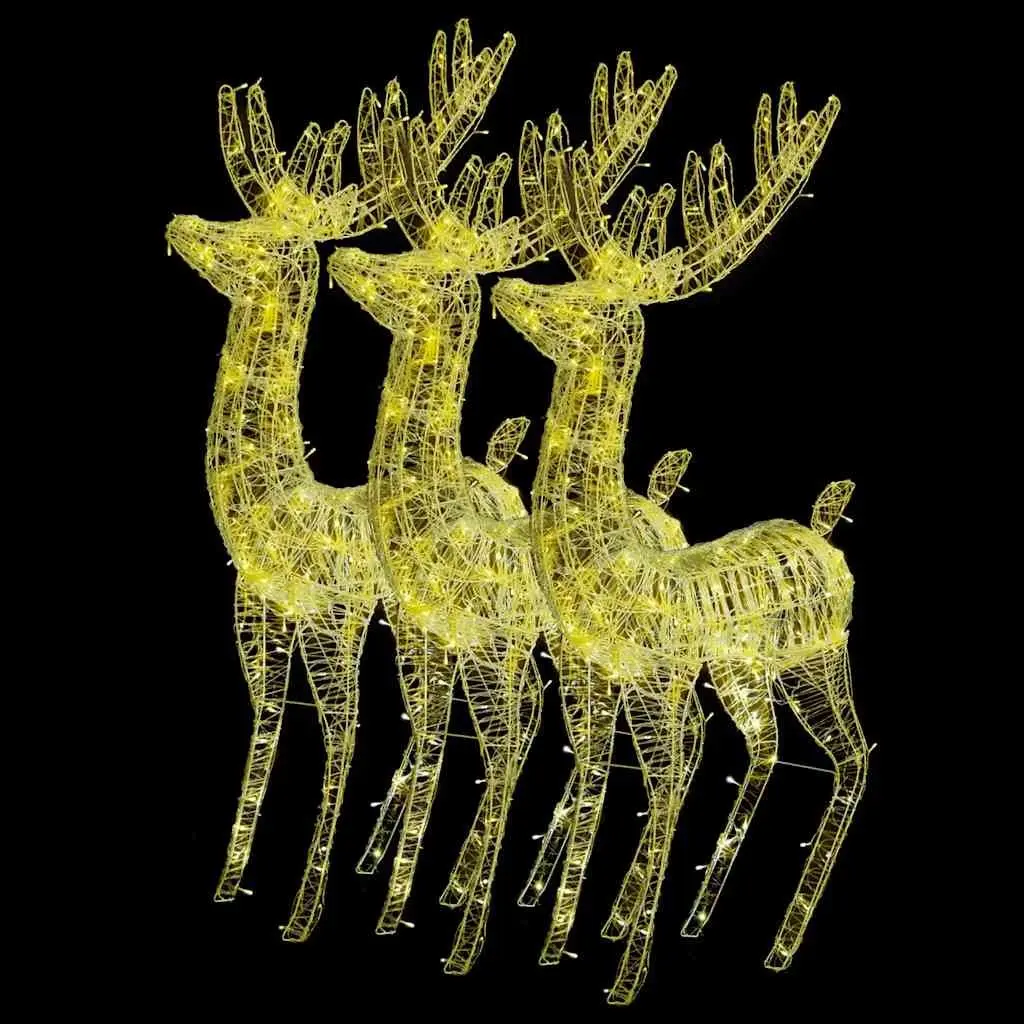 Acrylic Reindeer Lights 250 LED Warm White 180cm Outdoor Garden Decoration