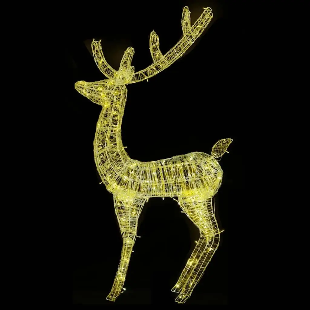 Acrylic Reindeer Lights 250 LED Warm White 180cm Outdoor Garden Decoration