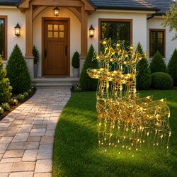Reindeer Christmas Decorations 3 pcs LED Acrylic Garden Outdoor Holiday Display