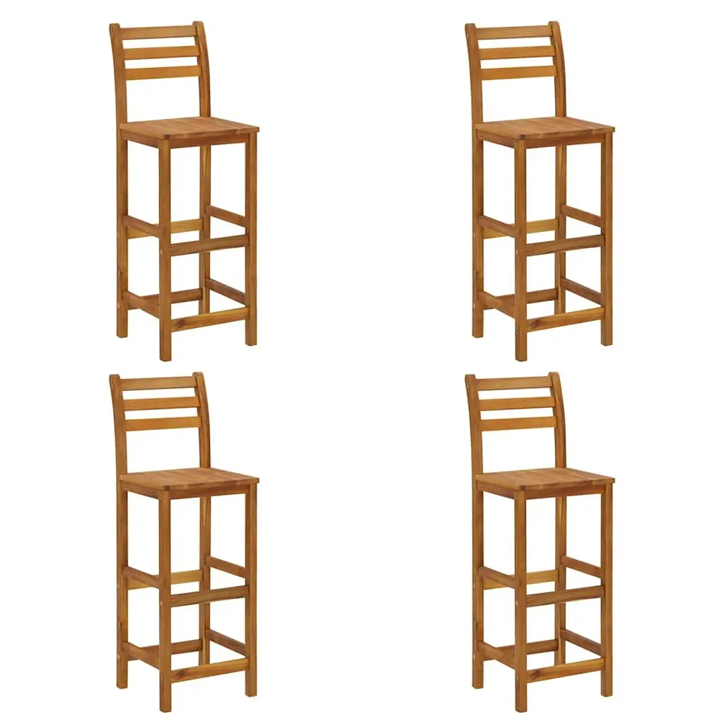 5 Piece Garden Bar Set Solid Wood Acacia Brown Outdoor Furniture Patio Dining