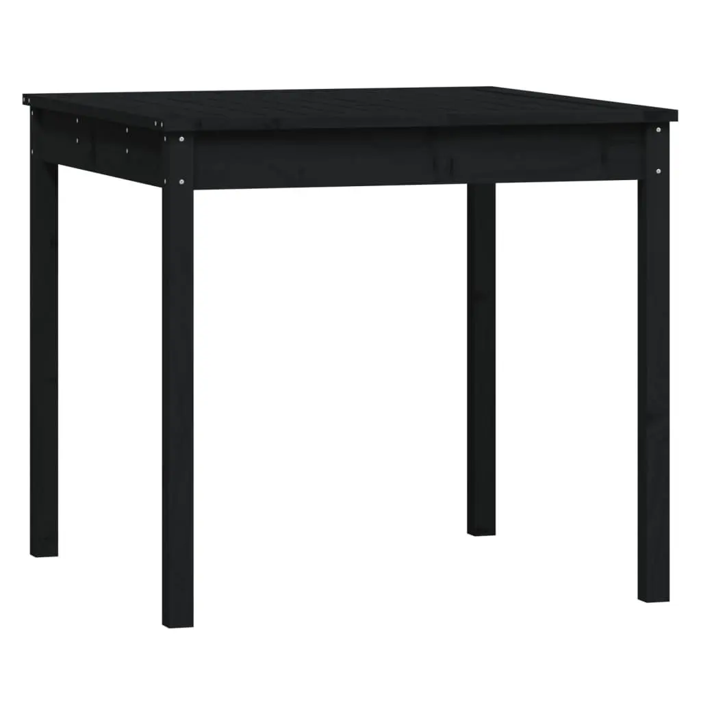 3 Piece Garden Bistro Set Black Solid Pine Wood Outdoor Patio Furniture