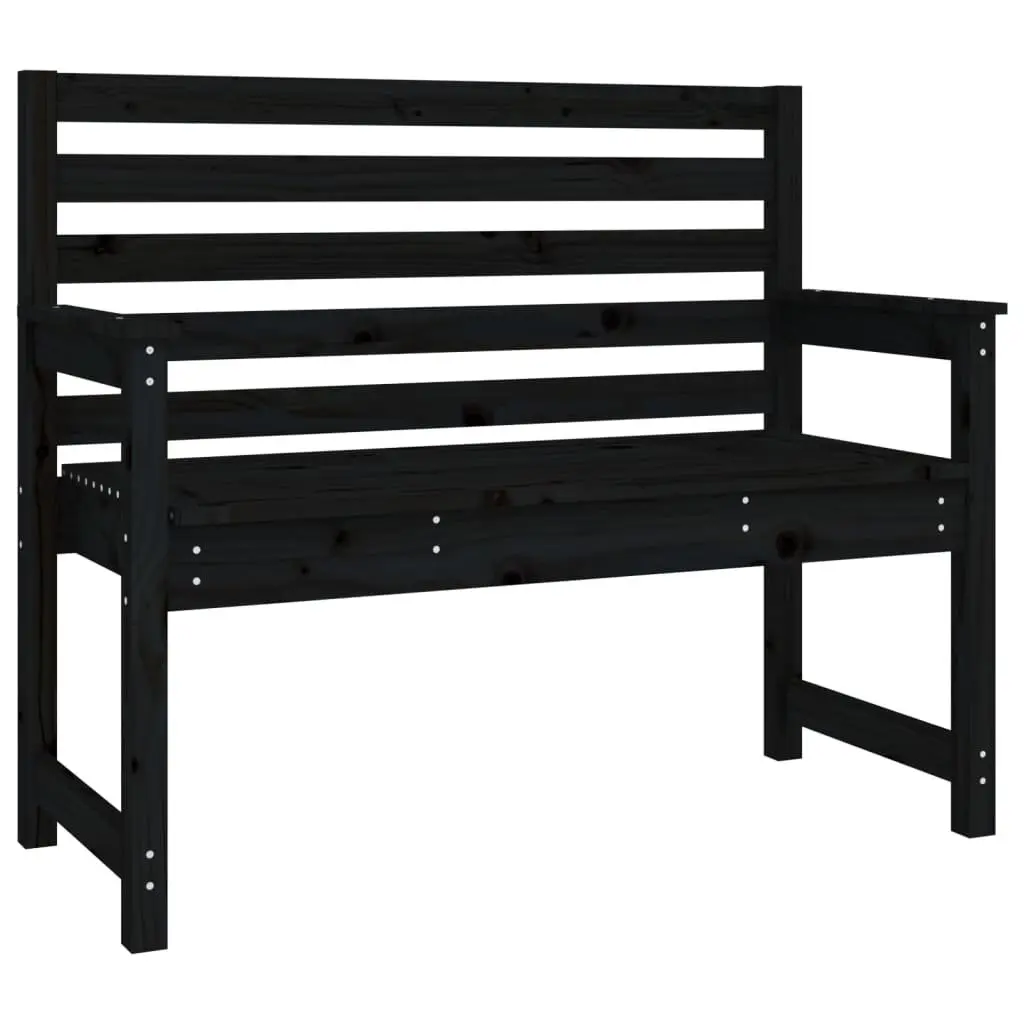 Garden Dining Set 4 Piece Outdoor Furniture Black Solid Pine Wood Table Chairs