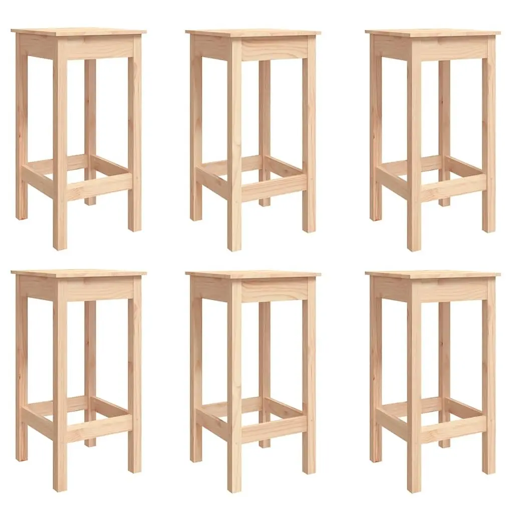 Garden Bar Set 7 Piece Outdoor Furniture Solid Wood Pine Brown Patio Stools