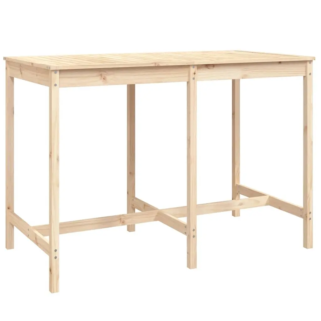 Garden Bar Set 7 Piece Outdoor Furniture Solid Wood Pine Brown Patio Stools
