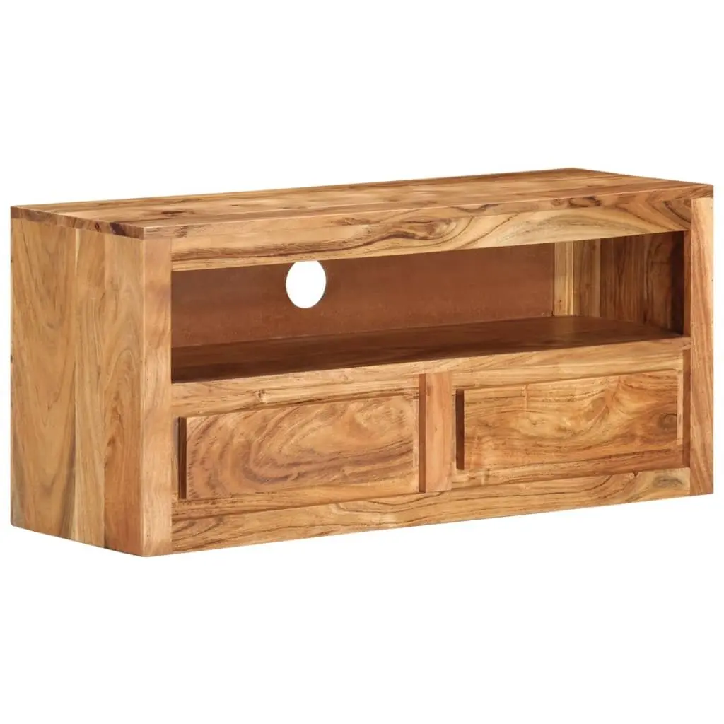TV Cabinet Solid Acacia Wood Storage Unit 88x30x40 cm Brown