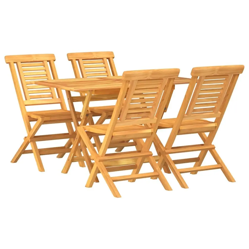 5 Piece Garden Dining Set Outdoor Furniture Table Chairs Brown