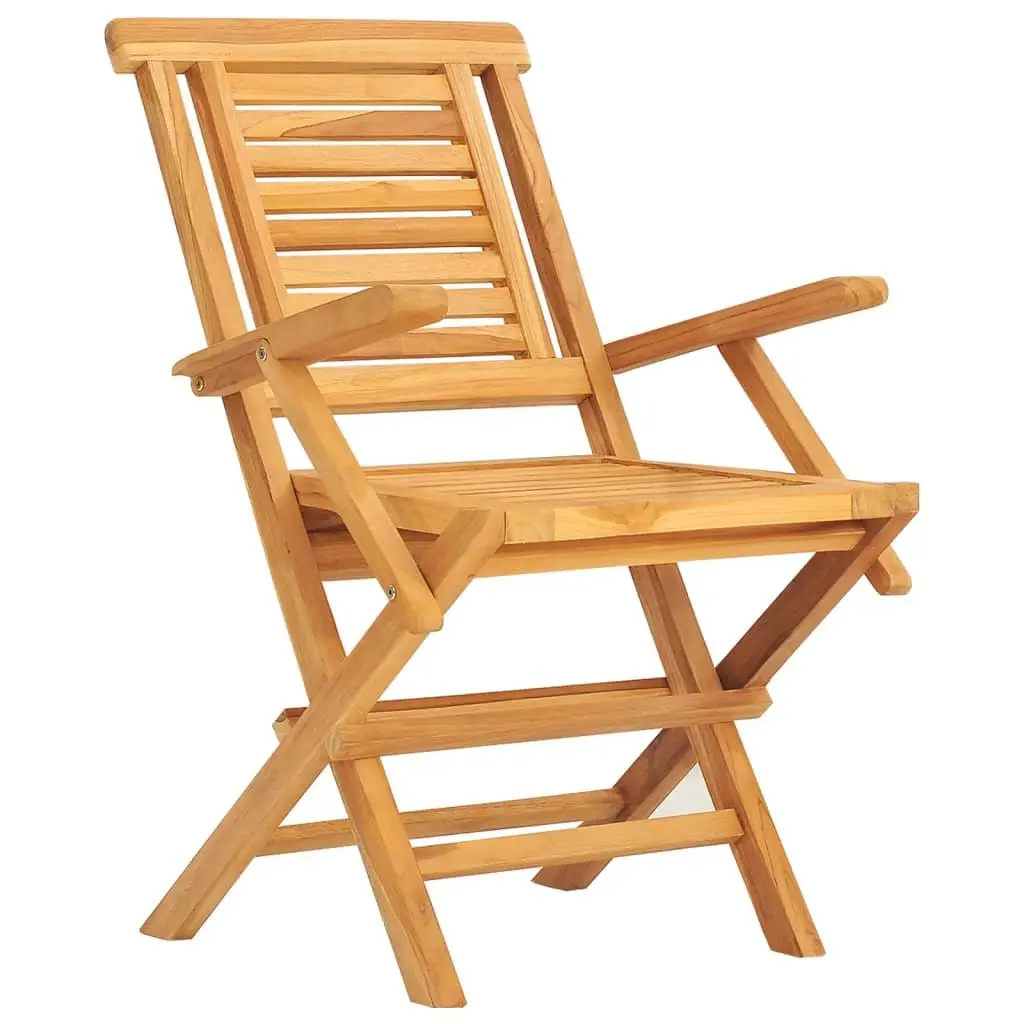 7 Piece Garden Dining Set Solid Teak Wood Foldable Outdoor Furniture Table Chairs Brown
