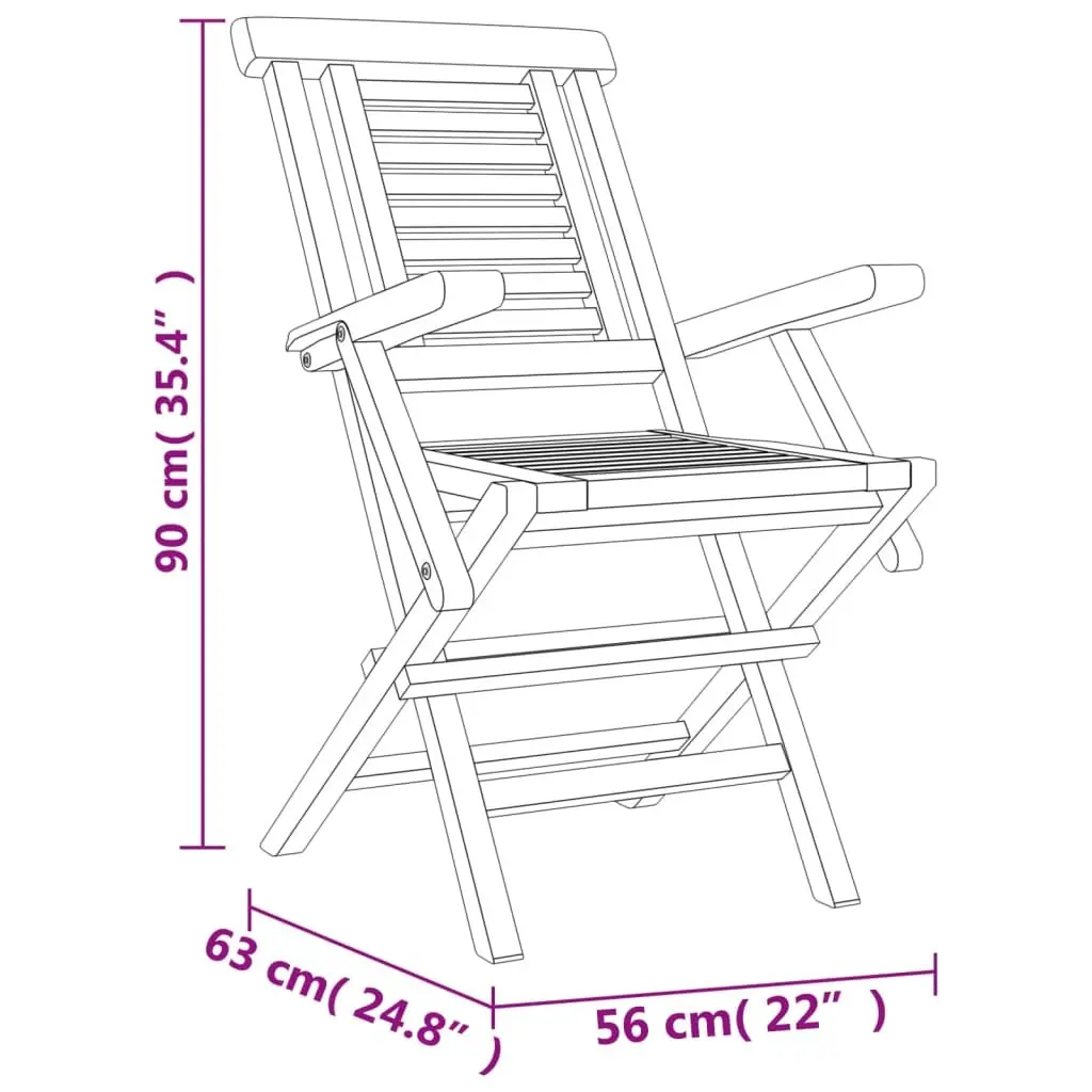 7 Piece Garden Dining Set Solid Teak Wood Foldable Outdoor Furniture Table Chairs Brown