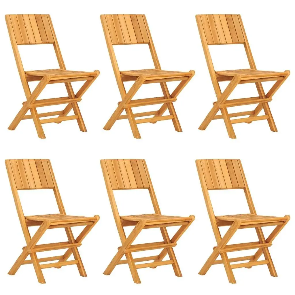 7 Piece Outdoor Garden Dining Set Folding Table Brown Solid Teak Wood Backrest
