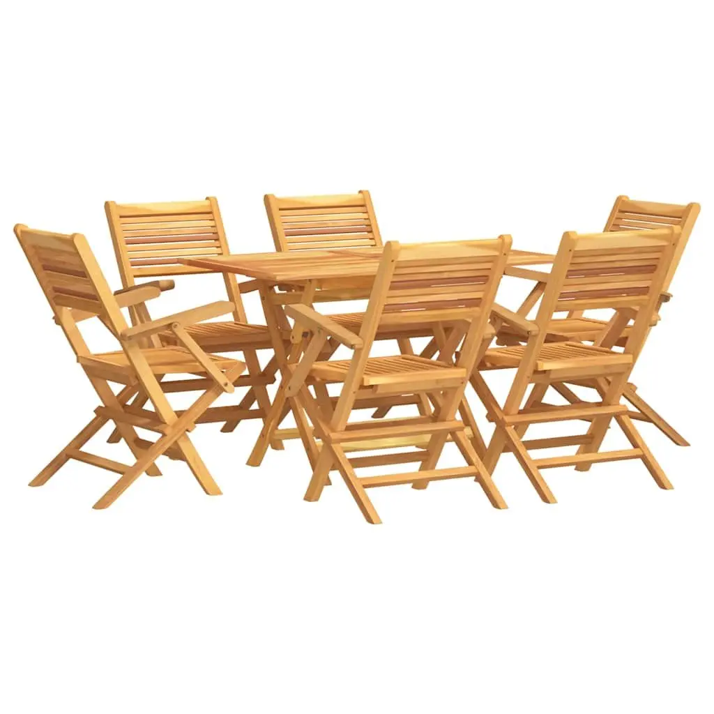 7 Piece Garden Dining Set Outdoor Furniture Table Chairs Foldable Brown