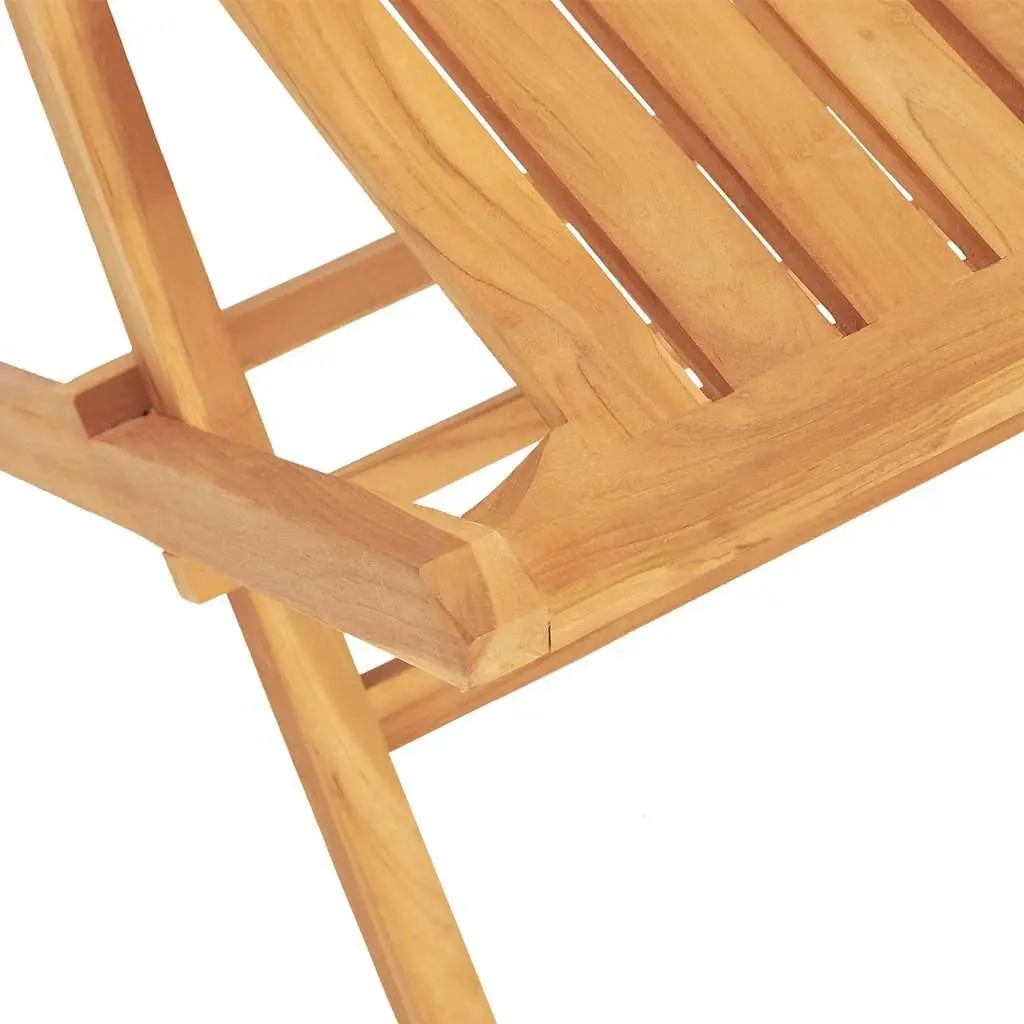 Garden Dining Set 5 Piece Folding Teak Wood Brown Outdoor Furniture
