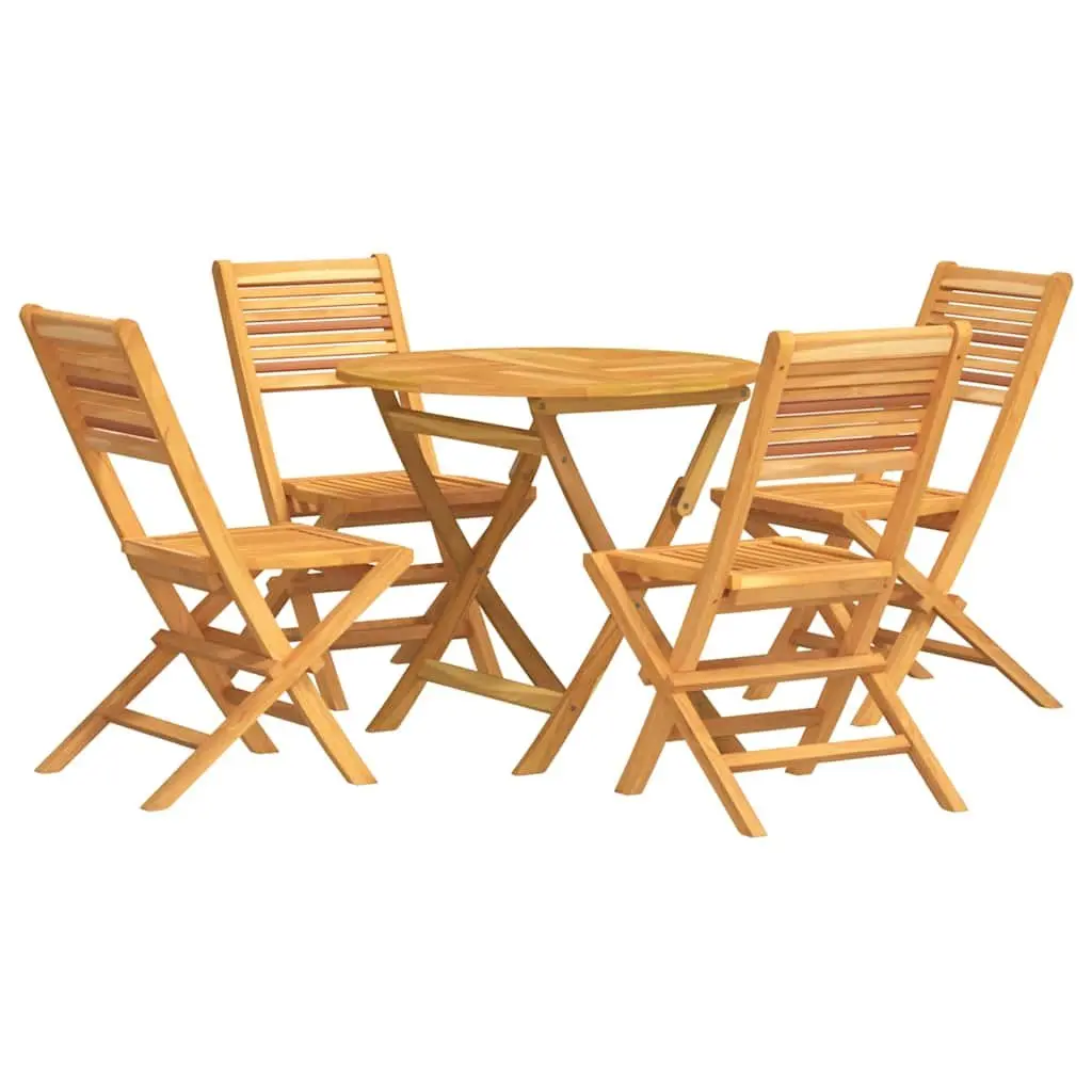 5 Piece Garden Dining Set Outdoor Furniture Table Chairs Brown Wood