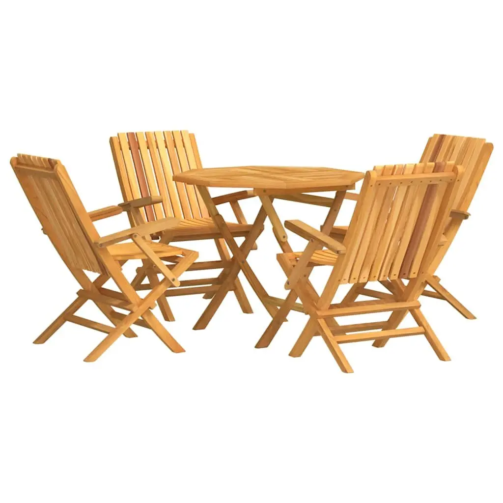 5 Piece Garden Dining Set Outdoor Table Chair Foldable Patio Furniture