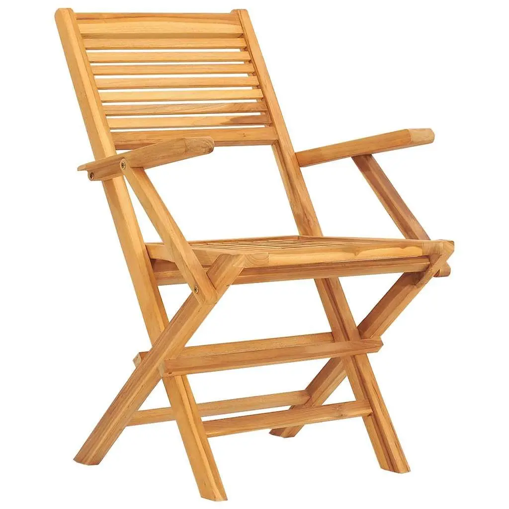 Garden Dining Set 5 Piece Outdoor Wooden Table Chairs Folding Slatted Design