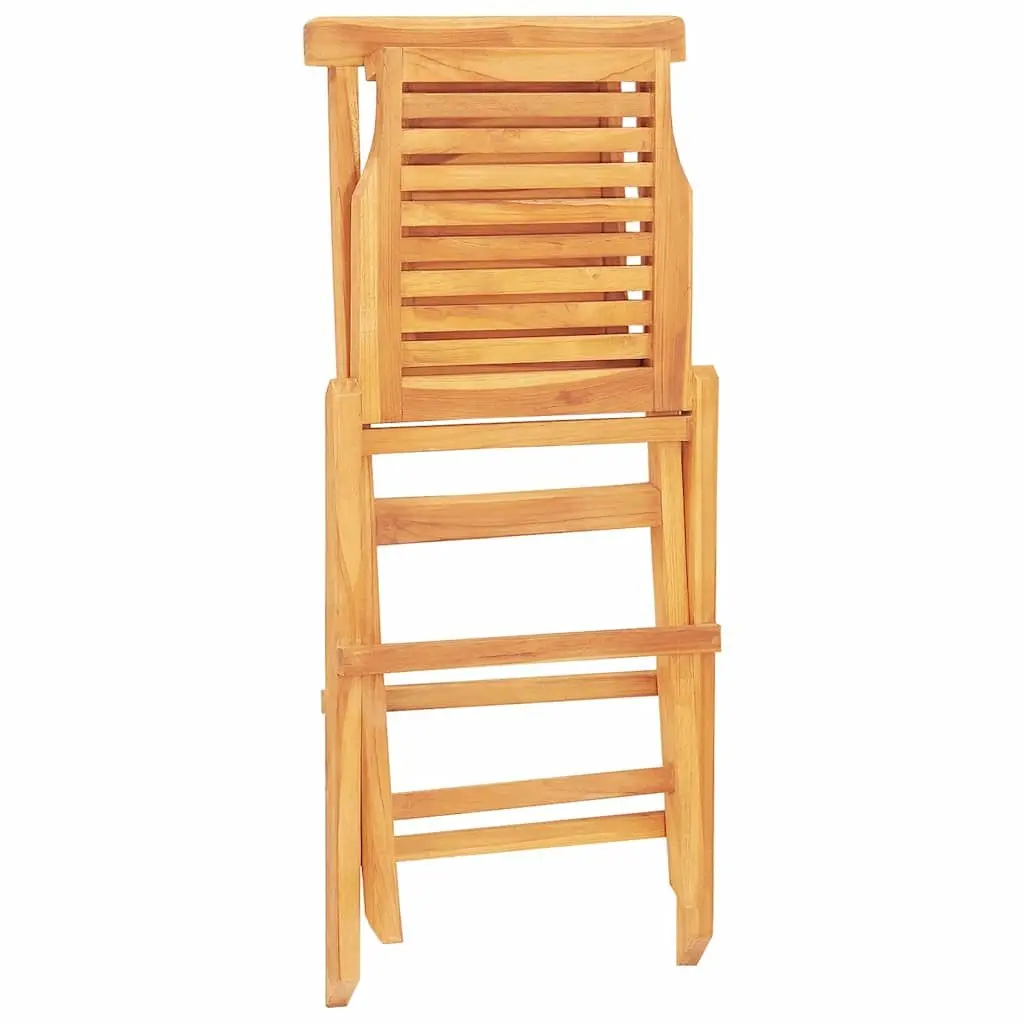 Folding Garden Chairs Wooden Outdoor Seating with Backrest Brown 4 Piece