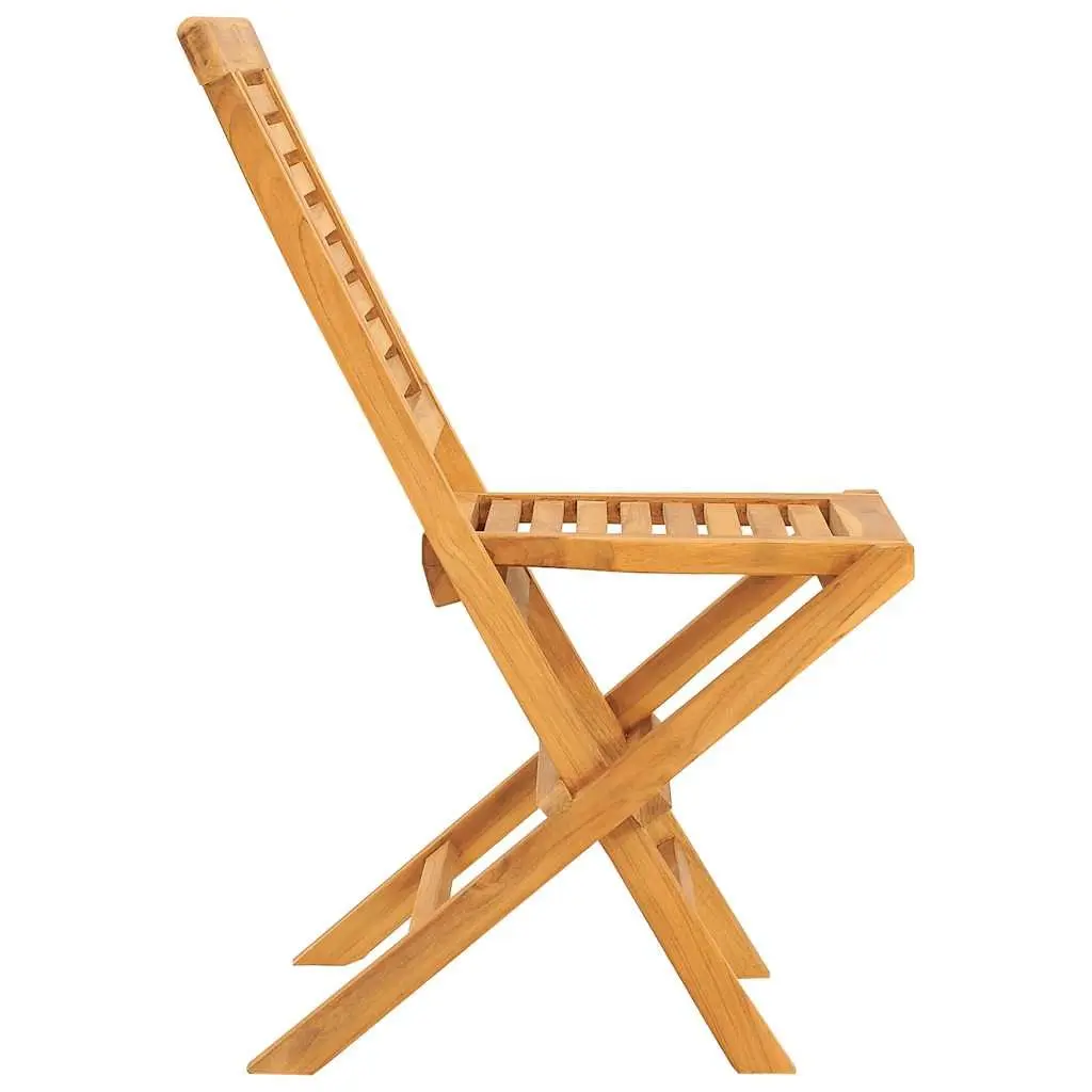 Folding Garden Chairs Wooden Outdoor Seating with Backrest Brown 4 Piece