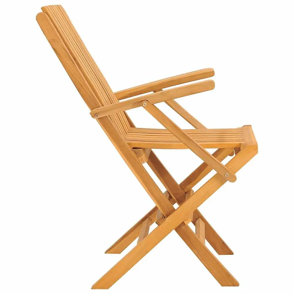 Folding Garden Chairs 6 Pieces Solid Teak Wood Outdoor Seating Patio Furniture