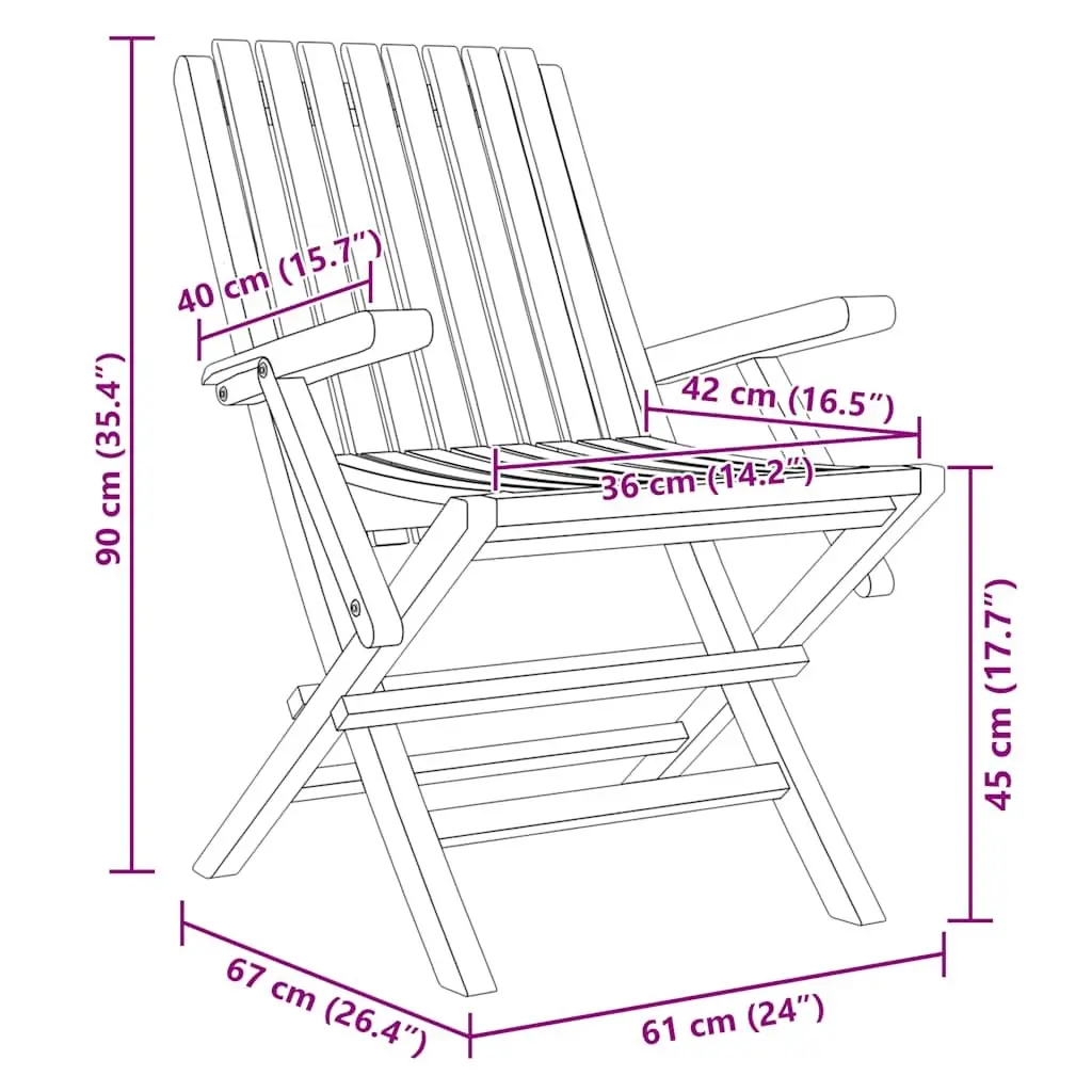 Folding Garden Chairs 6 Pieces Solid Teak Wood Outdoor Seating Patio Furniture