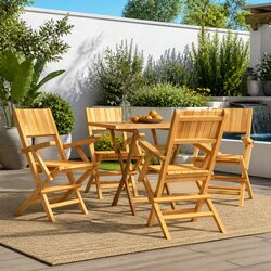 Folding Garden Chairs 4 pcs Outdoor Seating Solid Wood Teak Brown 55x61x90cm