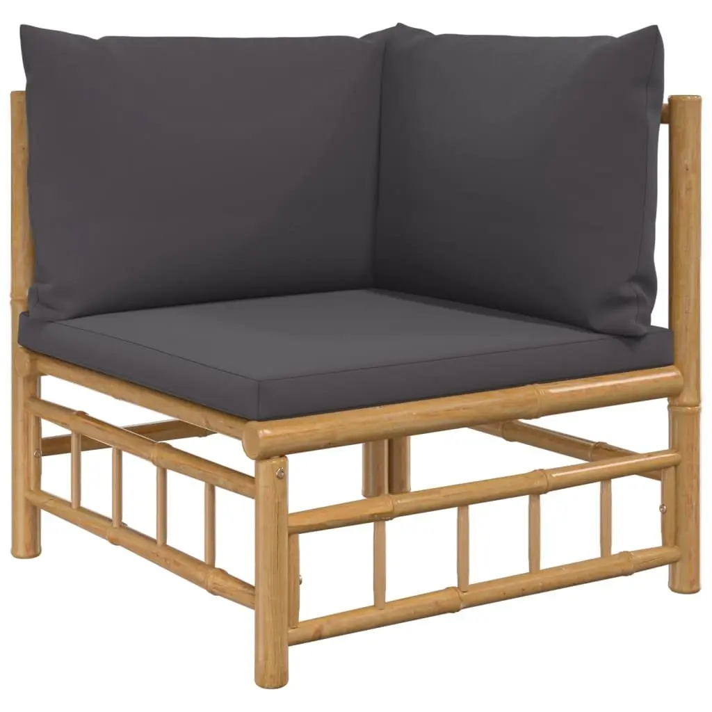 7 Piece Bamboo Garden Lounge Set Outdoor Sofa Furniture with Cushions Brown