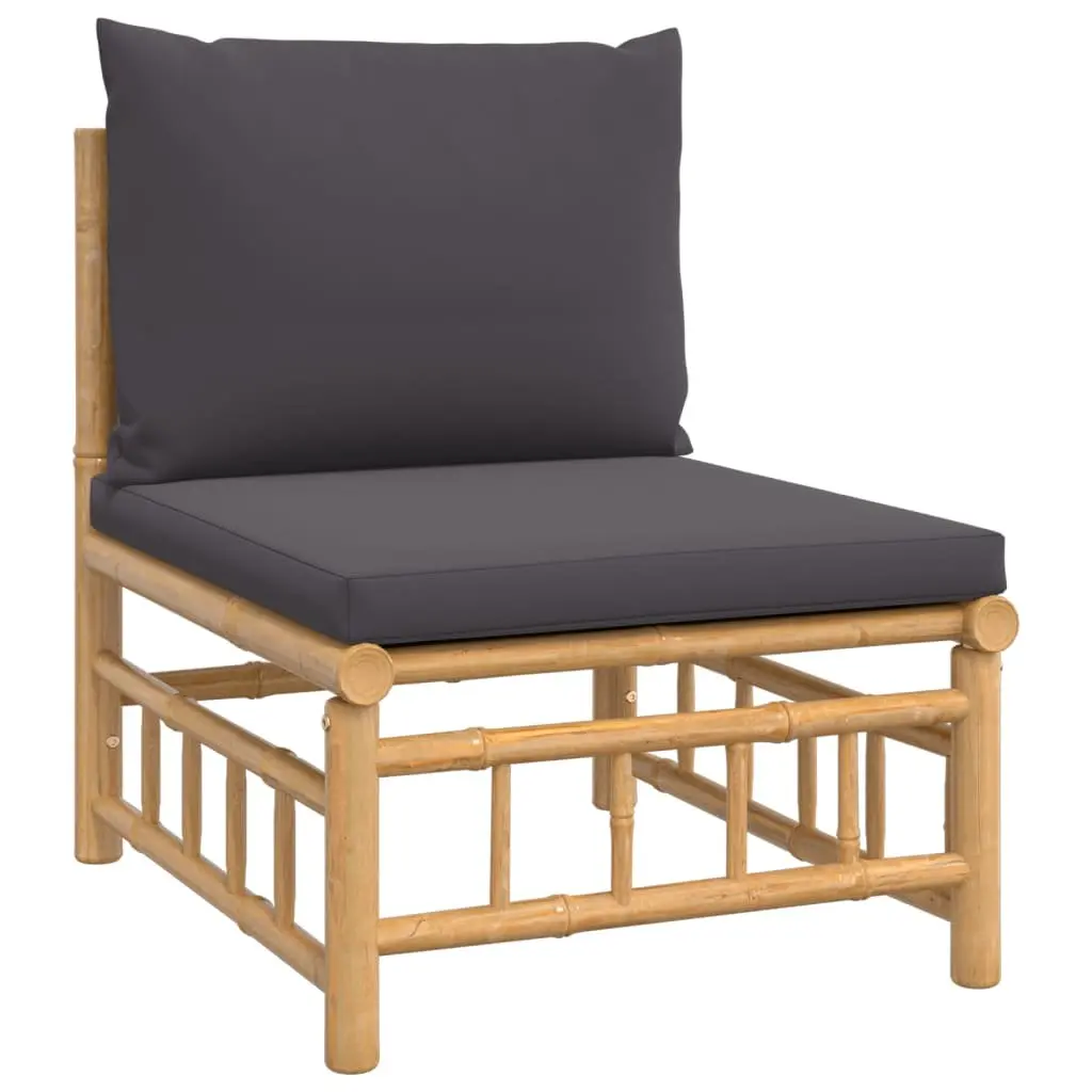 7 Piece Bamboo Garden Lounge Set Outdoor Sofa Furniture with Cushions Brown