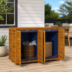 Outdoor Garden Storage Box 140x87x104 cm Solid Wood Acacia Brown Bench Chest