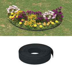 Garden Edging Borders 3 Pieces Black 10m Flexible Lawn Edge Strips Outdoor
