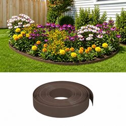 Garden Edgings 3 Pieces Brown 10 m 10 cm Flexible Lawn Border Edging Flower Bed