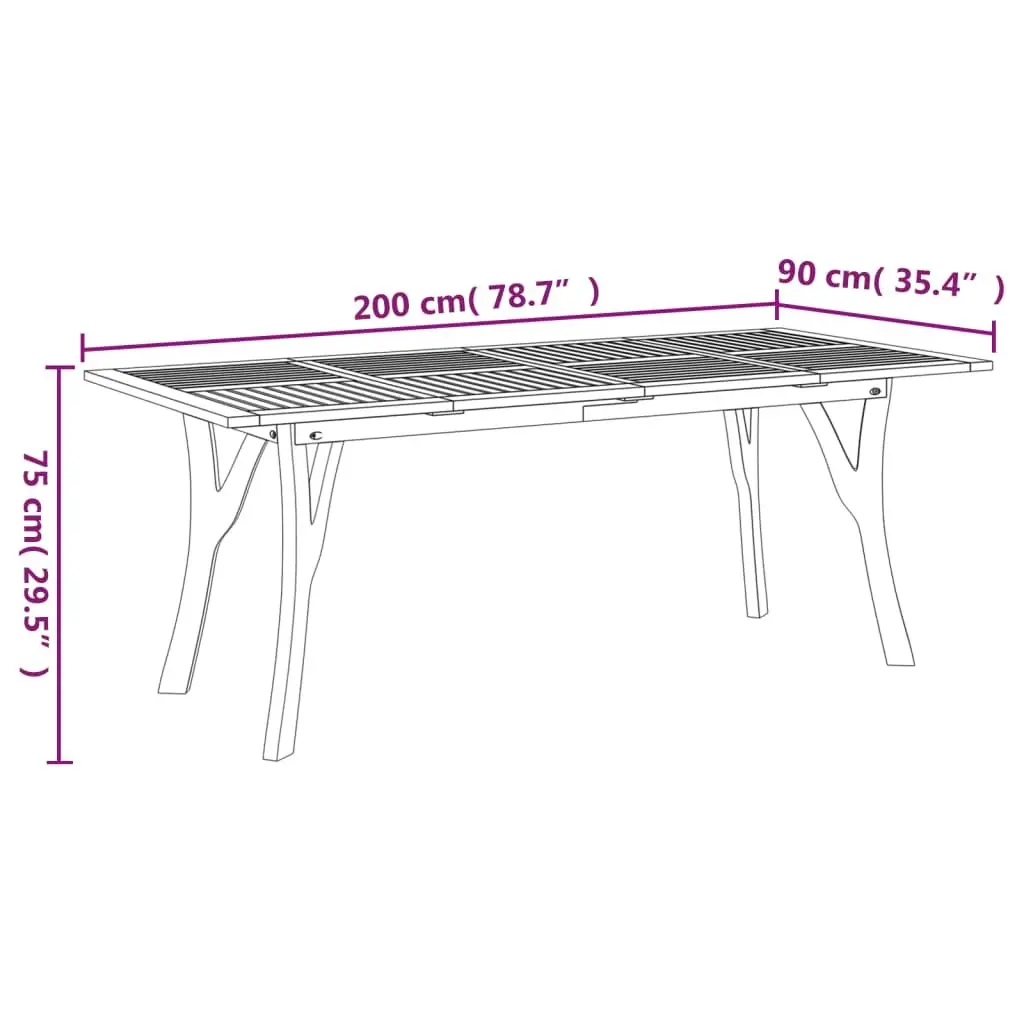 Garden Dining Set 9 Piece Solid Acacia Wood Outdoor Furniture Brown