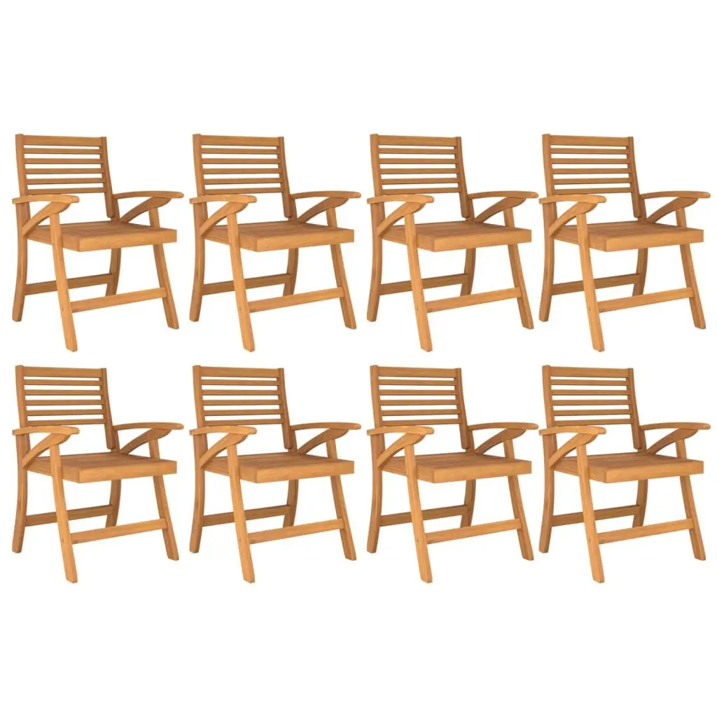 Garden Dining Set 9 Piece Solid Acacia Wood Outdoor Furniture Brown