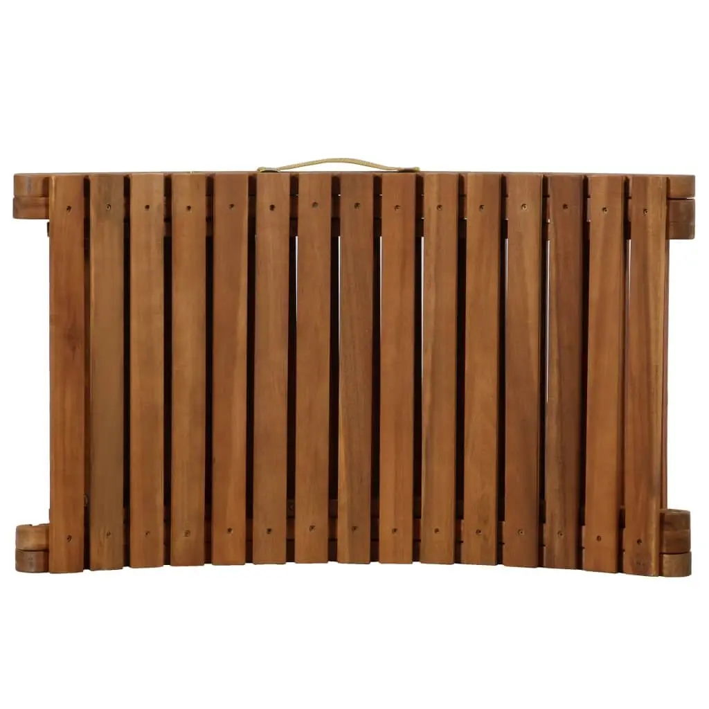 Sun Loungers Foldable with Cushions Acacia Wood White Set of 2