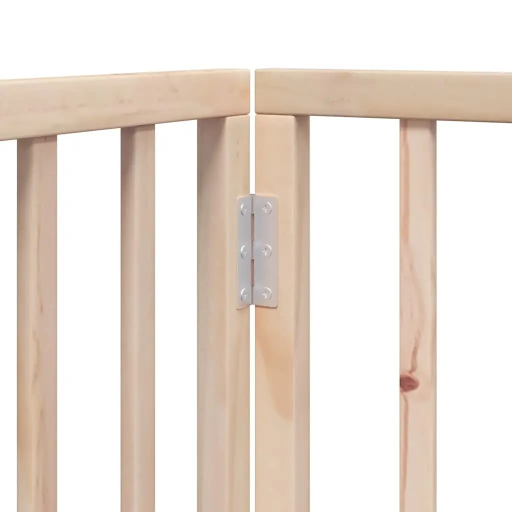 Dog Gate Foldable 10 Panels 800cm Poplar Wood Pet Safety Barrier Brown